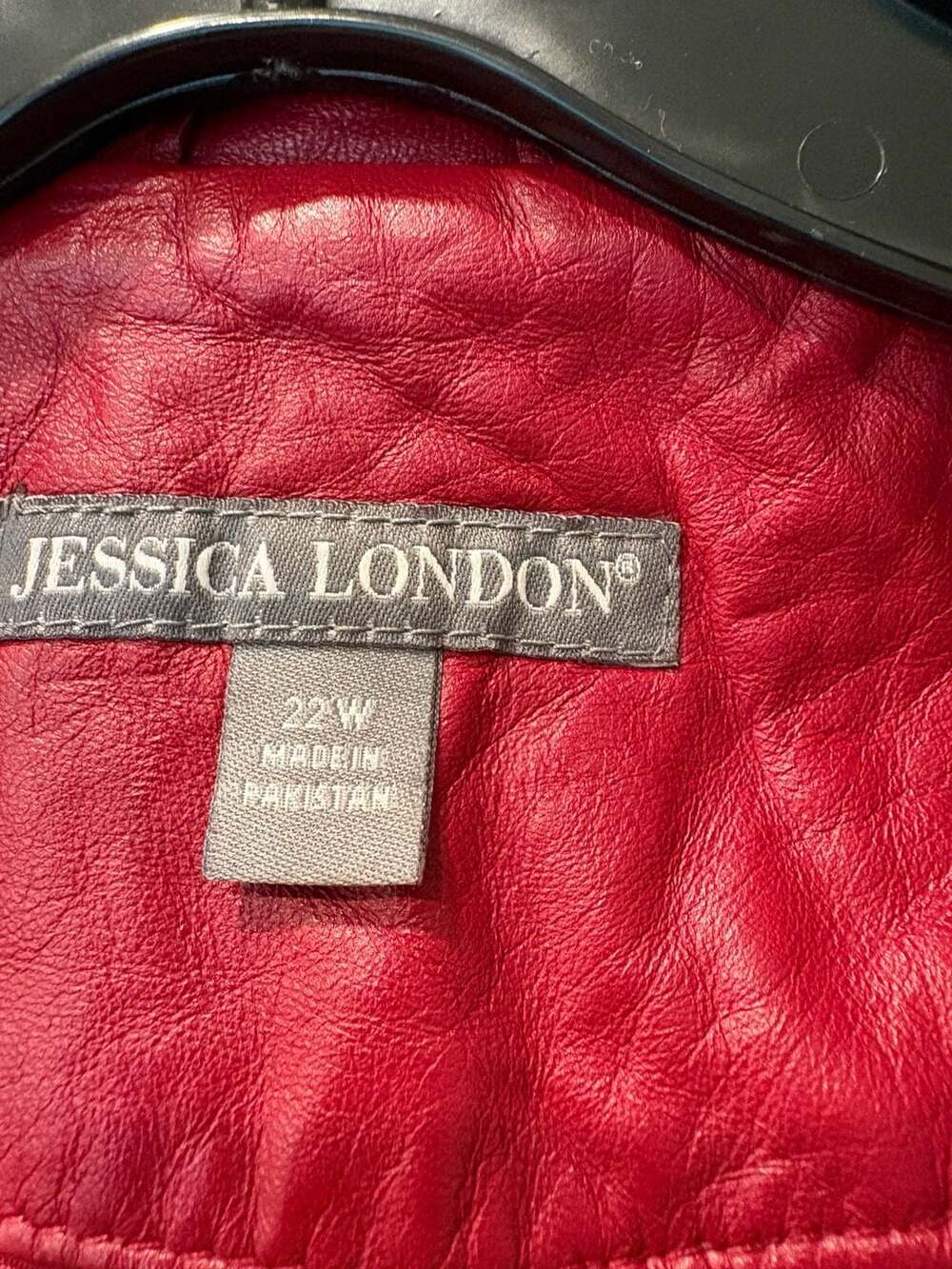 Jessica London Red Leather Jacket 22W Plus Size - Picture 3 of 9